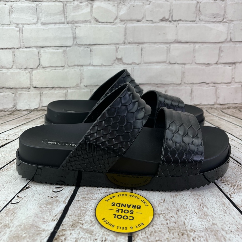 Melissa + Baja East Sandal, black slides, women 8